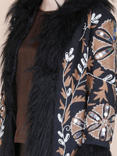 Load image into Gallery viewer, LILA EMBELLISHED COAT BLACK