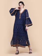 Load image into Gallery viewer, SABRINA EYELET MIDI DRESS