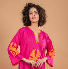 Load image into Gallery viewer, VICKY SIMONE MAXI DRESS PINK/ORANGE SEQUINS