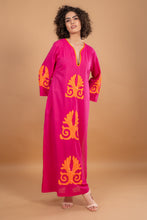 Load image into Gallery viewer, VICKY SIMONE MAXI DRESS PINK/ORANGE SEQUINS