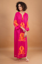Load image into Gallery viewer, VICKY SIMONE MAXI DRESS PINK/ORANGE SEQUINS