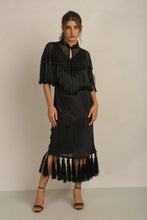 Load image into Gallery viewer, ZAZA BEADED/TASSEL CAPE -BLACK