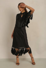 Load image into Gallery viewer, ZAZA BEADED/TASSEL CAPE -BLACK