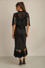 Load image into Gallery viewer, ZAZA BEADED/TASSEL CAPE -BLACK