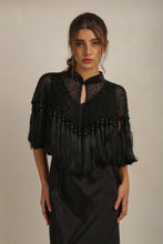 Load image into Gallery viewer, ZAZA BEADED/TASSEL CAPE -BLACK