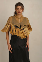 Load image into Gallery viewer, ZAZA BEADED/TASSEL CAPE - GOLD