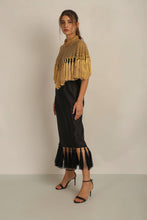 Load image into Gallery viewer, ZAZA BEADED/TASSEL CAPE - GOLD