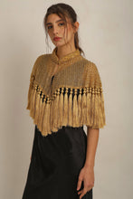 Load image into Gallery viewer, ZAZA BEADED/TASSEL CAPE - GOLD