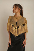 Load image into Gallery viewer, ZAZA BEADED/TASSEL CAPE - GOLD