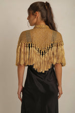 Load image into Gallery viewer, ZAZA BEADED/TASSEL CAPE - GOLD