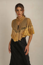 Load image into Gallery viewer, ZAZA BEADED/TASSEL CAPE - GOLD