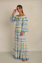 Load image into Gallery viewer, HATI ANGEL OFF SHOULDER DRESS WITH SLV- WHT/BLU