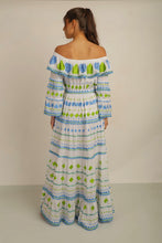 Load image into Gallery viewer, HATI ANGEL OFF SHOULDER DRESS WITH SLV- WHT/BLU
