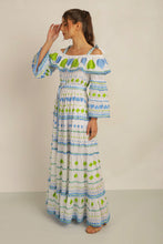 Load image into Gallery viewer, HATI ANGEL OFF SHOULDER DRESS WITH SLV- WHT/BLU