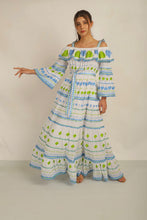 Load image into Gallery viewer, HATI ANGEL OFF SHOULDER DRESS WITH SLV- WHT/BLU