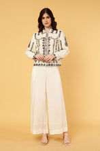 Load image into Gallery viewer, ZIGGY CROPPED JACKET IVORY WITH NAVY THREAD