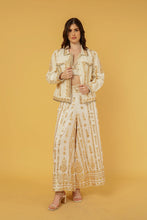 Load image into Gallery viewer, ZIGGY CROPPED JACKET IVORY WITH GOLD APPLIQUE
