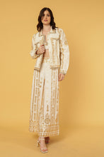 Load image into Gallery viewer, ZIGGY CROPPED JACKET IVORY WITH GOLD APPLIQUE
