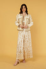 Load image into Gallery viewer, ZIGGY CROPPED JACKET IVORY WITH GOLD APPLIQUE