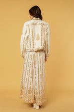 Load image into Gallery viewer, ZIGGY CROPPED JACKET IVORY WITH GOLD APPLIQUE