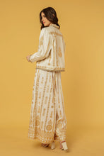 Load image into Gallery viewer, ZIGGY CROPPED JACKET IVORY WITH GOLD APPLIQUE