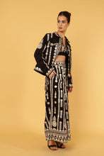 Load image into Gallery viewer, ZIGGY CROPPED JACKET BLACK WITH GOLD APPLIQUE