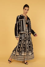 Load image into Gallery viewer, ZIGGY CROPPED JACKET BLACK WITH GOLD APPLIQUE