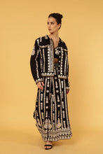 Load image into Gallery viewer, ZIGGY CROPPED JACKET BLACK WITH GOLD APPLIQUE