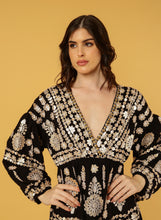 Load image into Gallery viewer, ZIGGY AYANA DRESS BLACK WITH GOLD THREAD