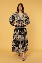 Load image into Gallery viewer, ZIGGY AYANA DRESS BLACK WITH GOLD THREAD