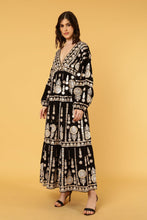 Load image into Gallery viewer, ZIGGY AYANA DRESS BLACK WITH GOLD THREAD