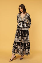 Load image into Gallery viewer, ZIGGY AYANA DRESS BLACK WITH GOLD THREAD