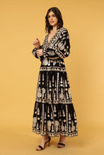 Load image into Gallery viewer, ZIGGY AYANA DRESS BLACK WITH GOLD THREAD