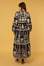 Load image into Gallery viewer, ZIGGY AYANA DRESS BLACK WITH GOLD THREAD
