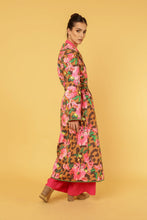 Load image into Gallery viewer, WILD ROSE MAXI COAT with SASH BELT