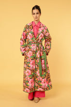 Load image into Gallery viewer, WILD ROSE MAXI COAT with SASH BELT