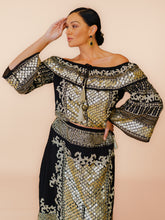 Load image into Gallery viewer, KALI EMBELLISHED OFFSHOULDER TOP BLACK