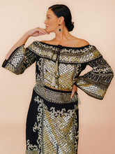 Load image into Gallery viewer, KALI EMBELLISHED OFFSHOULDER TOP BLACK