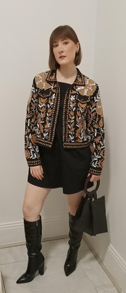 LILAH SHEARLING & NYLON CROPPED JACKET - VANILLA