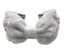 Load image into Gallery viewer, Beaded Head Band White Velvet