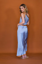Load image into Gallery viewer, MOLLY  ONE-SHLDER DRESS w SASH BELT - BLUE