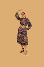 Load image into Gallery viewer, FIERA MIDI DRESS w BELT, LINED