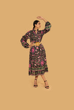 Load image into Gallery viewer, FIERA MIDI DRESS w BELT, LINED