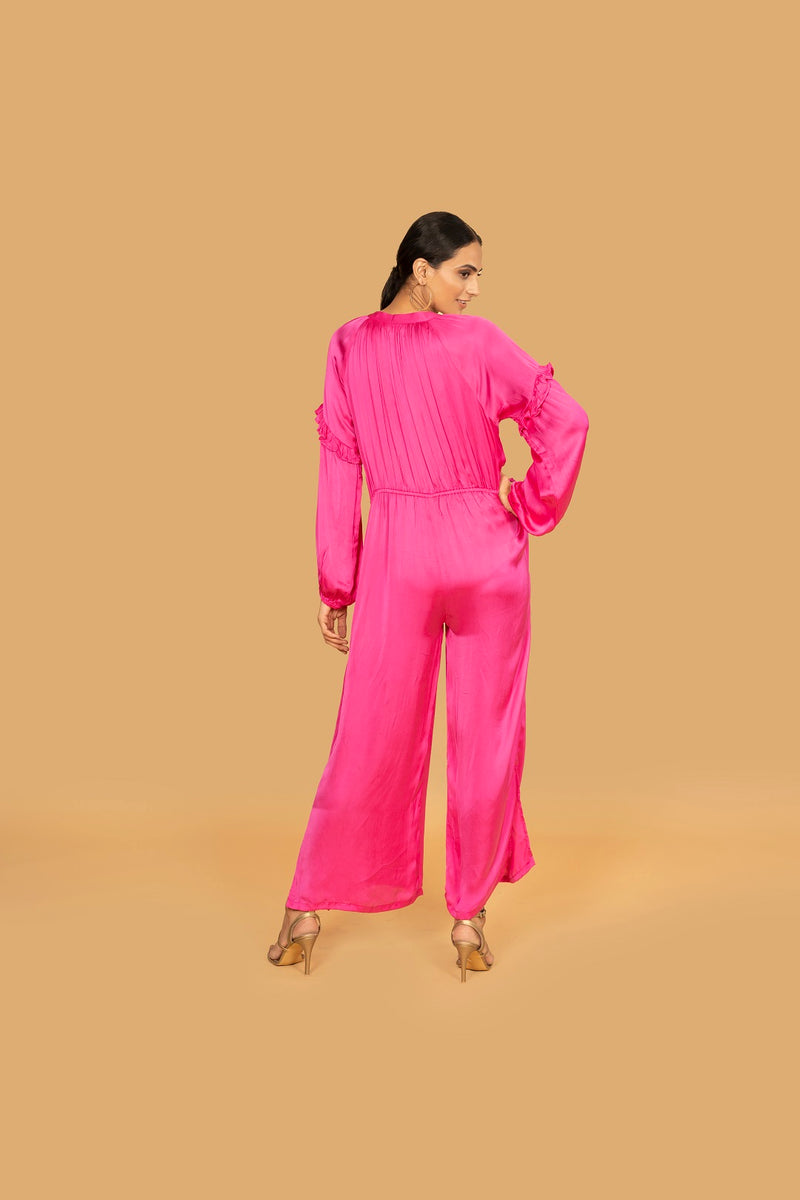 AUDREY PINK JUMPSUIT w SASH BELT