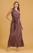 Load image into Gallery viewer, ANNA ONE SHOULDER DRESS - MOCHA SOLID