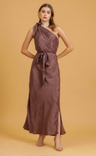 Load image into Gallery viewer, ANNA ONE SHOULDER DRESS - MOCHA SOLID