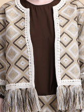 Load image into Gallery viewer, LILY JACQUARD FRINGED CROPPED JKT, LINED