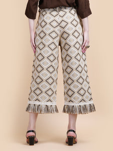 LILY JACQUARD CROPPED PANTS, LINED