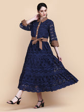 Load image into Gallery viewer, SABRINA EYELET DRESS WITH SASH BELT