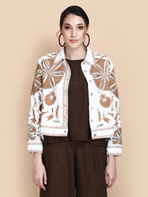 Load image into Gallery viewer, LILA EMBELLISHED CROPPED JACKET IVORY